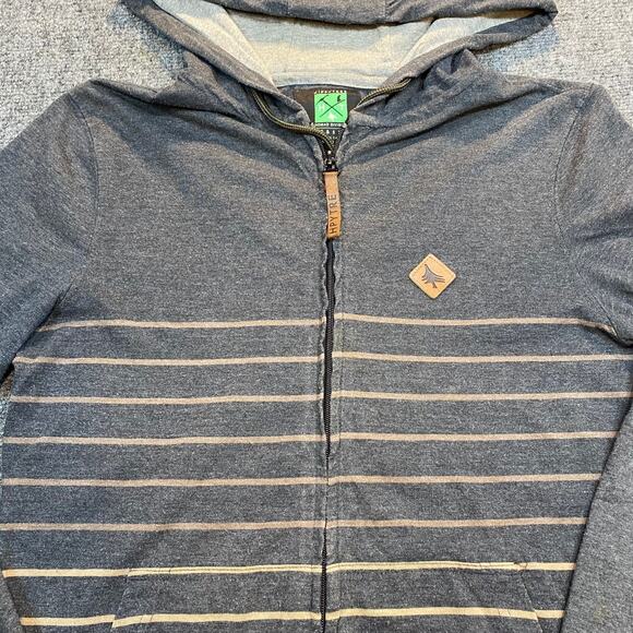 Hippy Tree Nomad Division Surf Stone Zip Up Light Hoodie Grey Pockets Men Small - Picture 2 of 9
